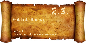 Rubint Barna névjegykártya