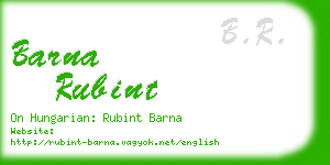 barna rubint business card